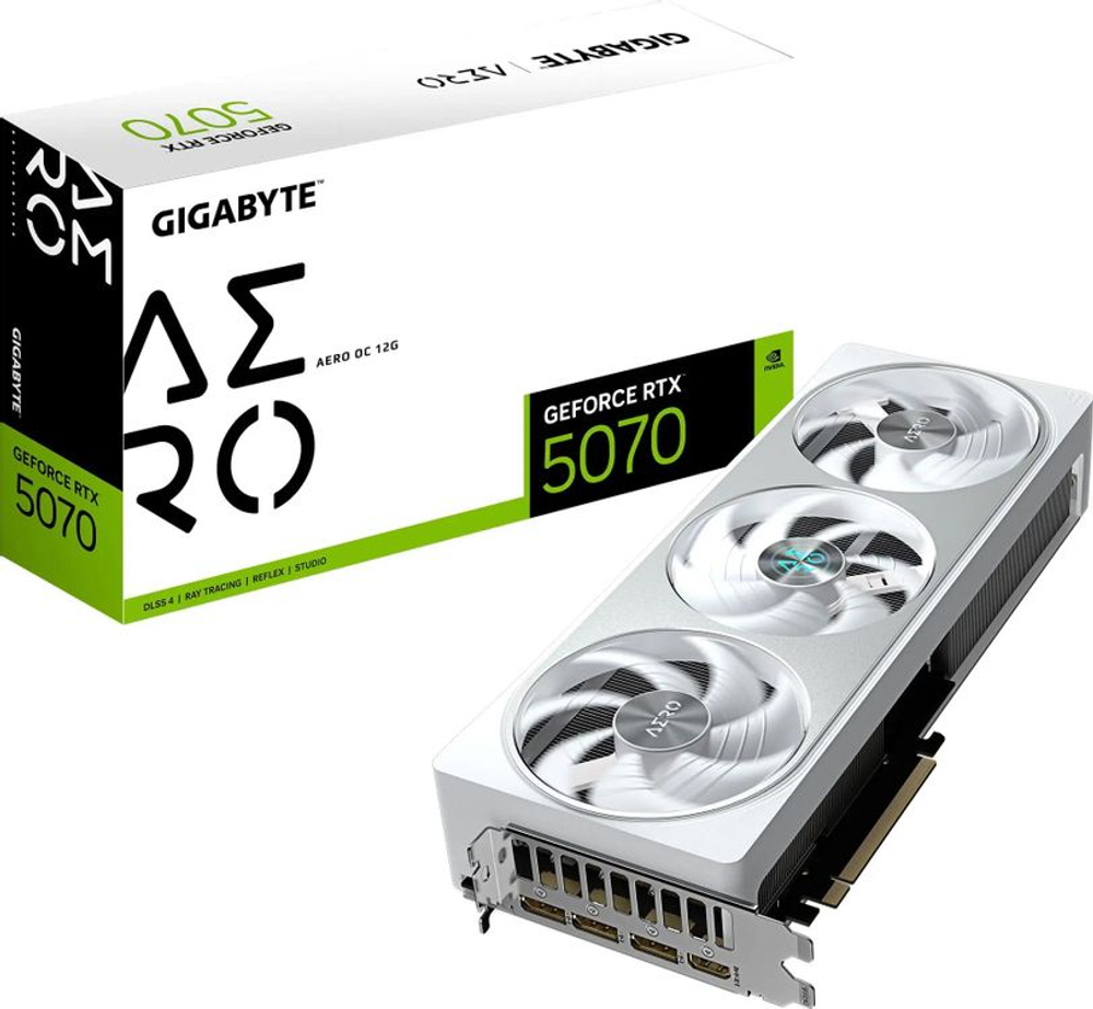 Видеокарта Gigabyte NVIDIA  GeForce RTX 5070 GV-N5070AERO OC-12GD 1.0 12ГБ Aero, GDDR7, OC,  Ret