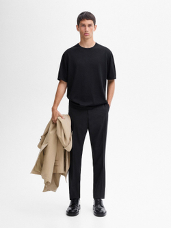 Massimo Dutti Футболка из мягкой ткани, черный