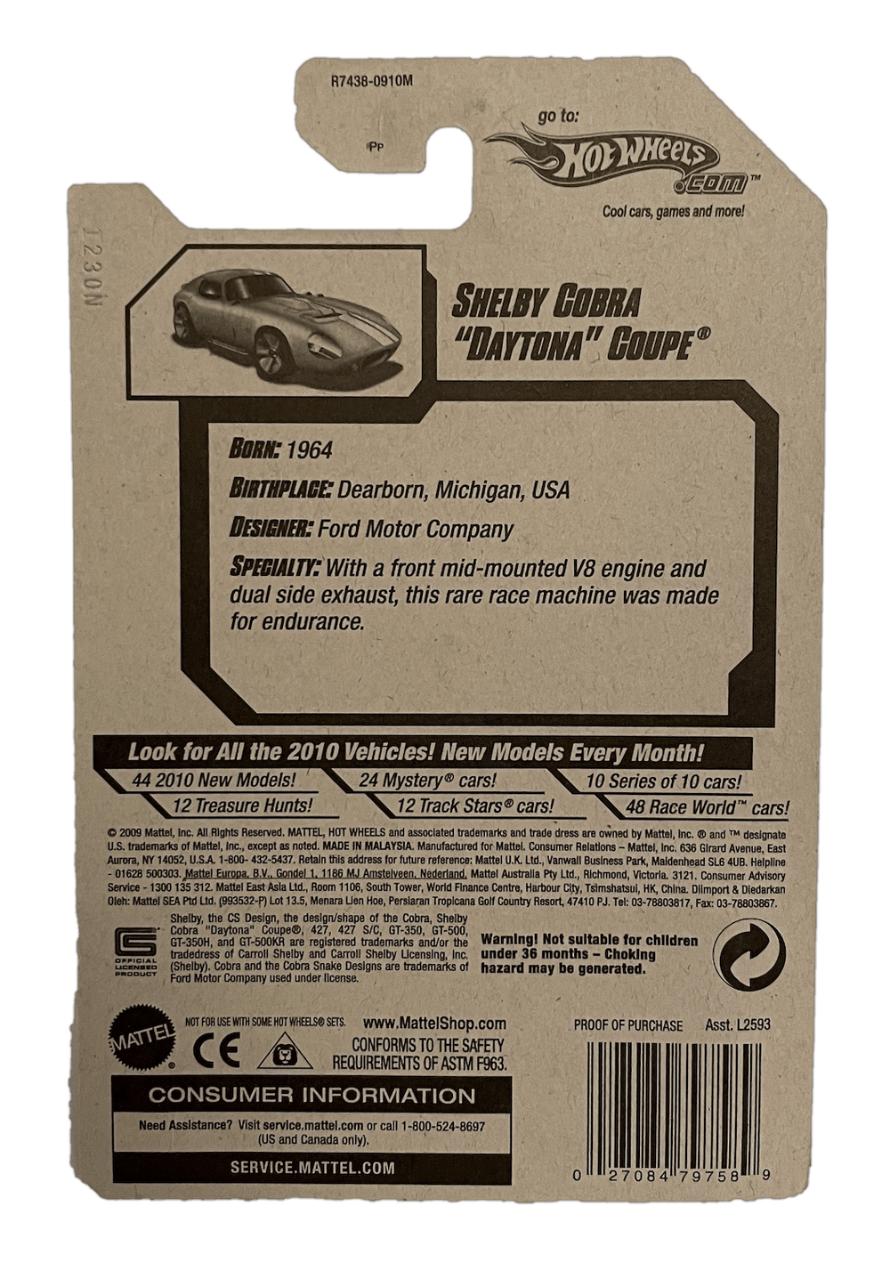 Hot Wheels Treasure Hunt Shelby Cobra Daytona Coupe (2010)