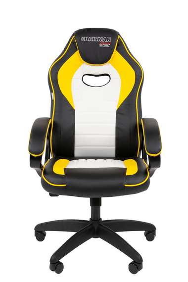 Офисное кресло Chairman Game 16 Россия экокожа черный/желтый/белый
