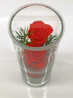 натуральные кустовые розы в стекле, вакуум*