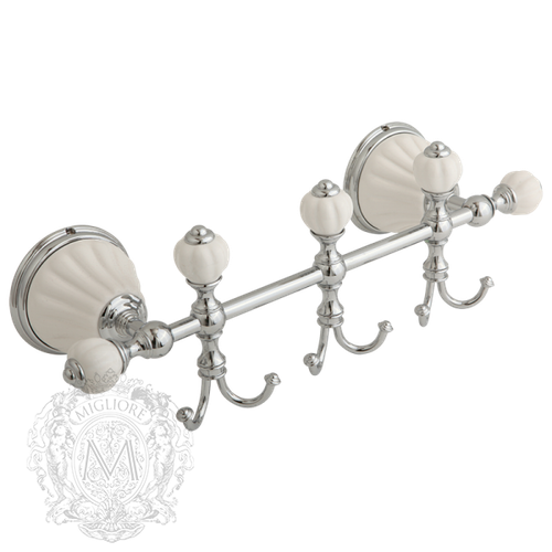 Планка Migliore Olivia ML.OLV-60.639.BI.CR 30см.  с тремя крючками  хром