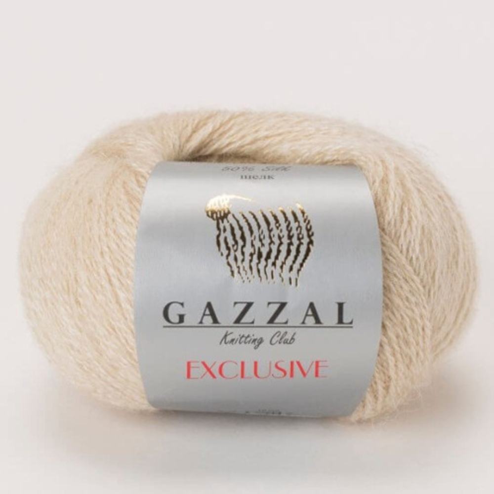 Пряжа Exclusive, 25г, 200м,60%тонкая мериносовая шерсть супервош, 30%шёлк, 10%супер кид мохер (цена за 1шт)