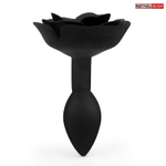 Черная гладкая анальная втулка-роза