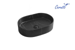Раковина CR0055B MMB1 накладная, мрамор матовый черный, овальная 500х350х120 Ceruttispa