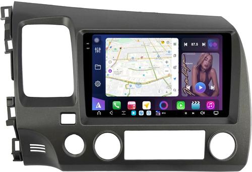 Магнитола для Honda Civic 8 4d 2005-2012 (левый руль, рамка 9) - FarCar S500-TS20 монитор 9.5" 2K QLED на Android 14, Быстрейшая, CarPlay, 4G SIM-слот