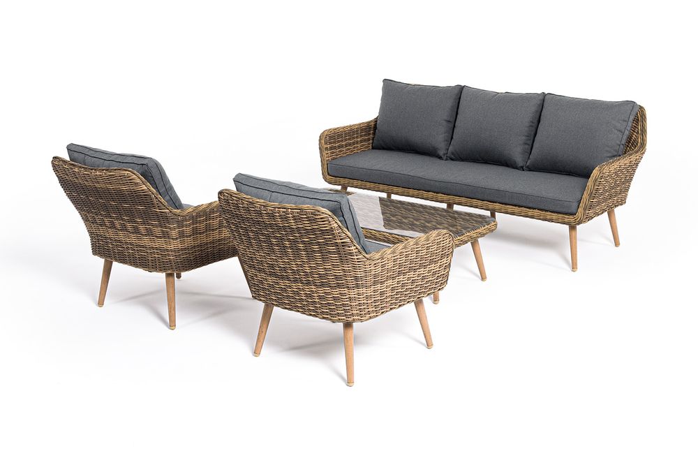 "Прованс" лаунж-зона плетеная из искусственного ротанга, цвет соломенный