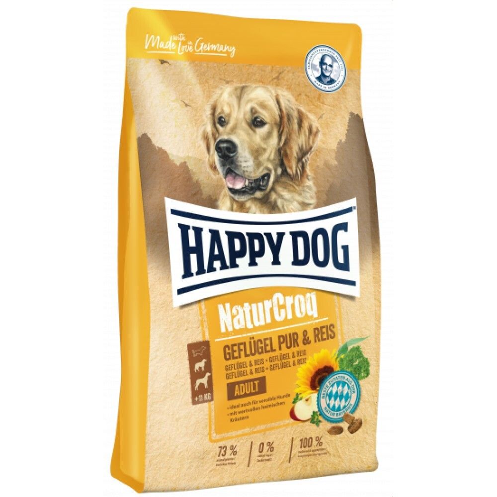 Happy Dog NaturCroq Gefluegel Pur&amp;Reis - корм для собак с курицей и рисом