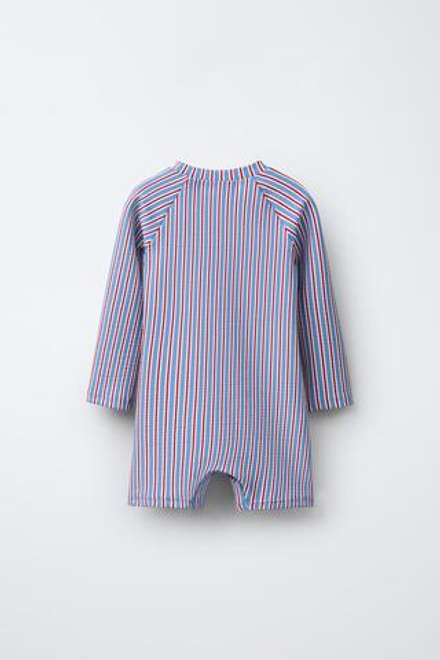 ZARA КУПАЛЬНЫЙ В ПОЛОСКУ, КРАСНЫЙ