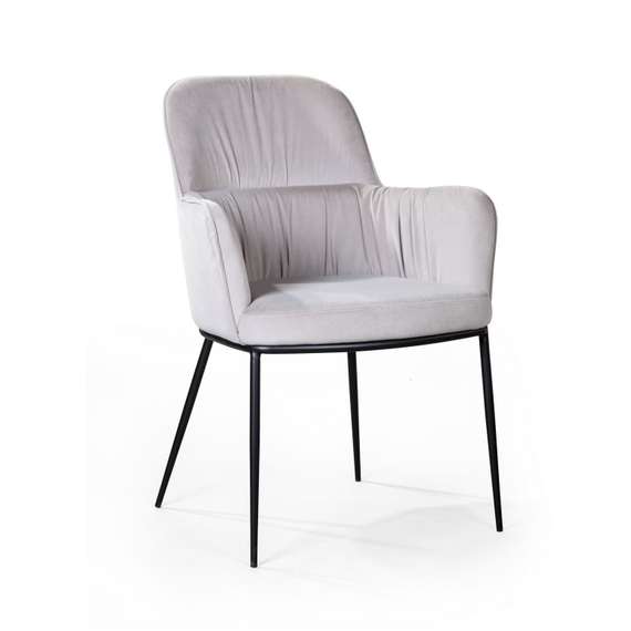 Стул с подлокотниками Barkley серый микровелюр