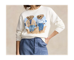 Женский хлопковый свитер Polo Ralph Lauren с вышивкой медвежат Ralph & Ricky Bear