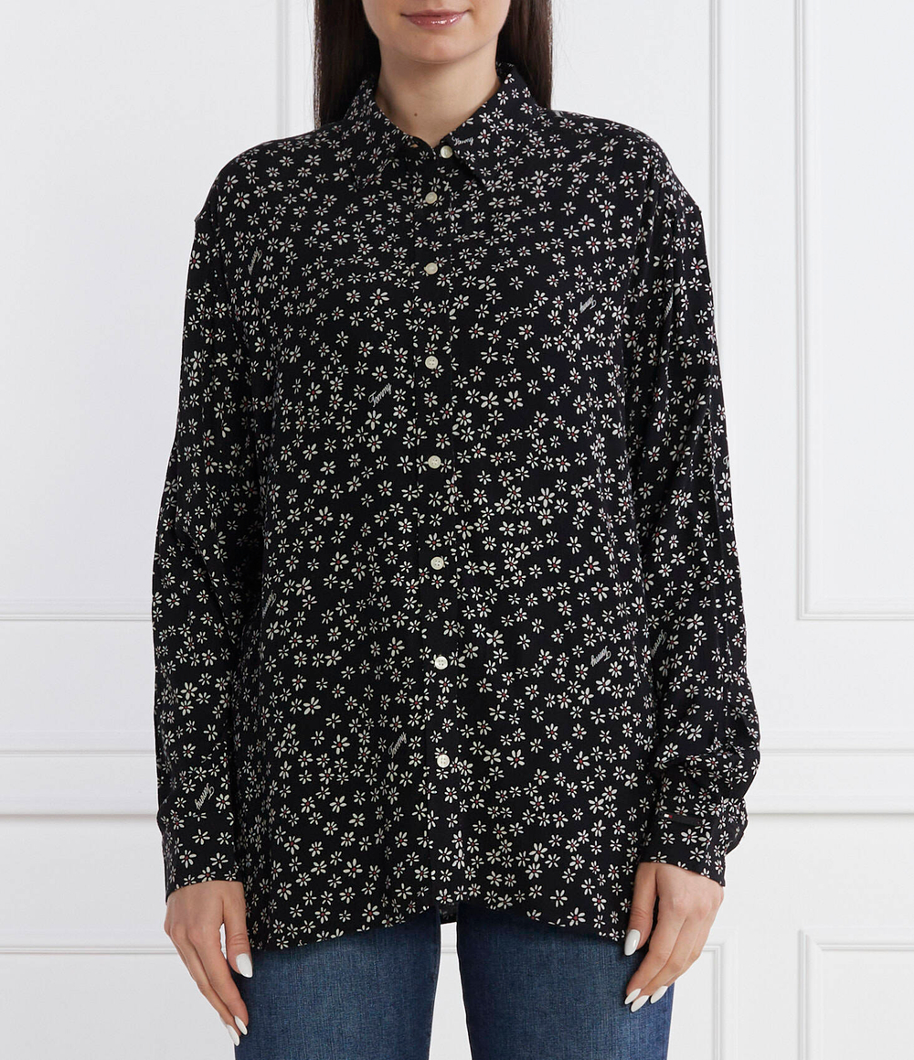 Рубашка DITSY BUTTON THRU Tommy Jeans - черный(DW0DW17346)