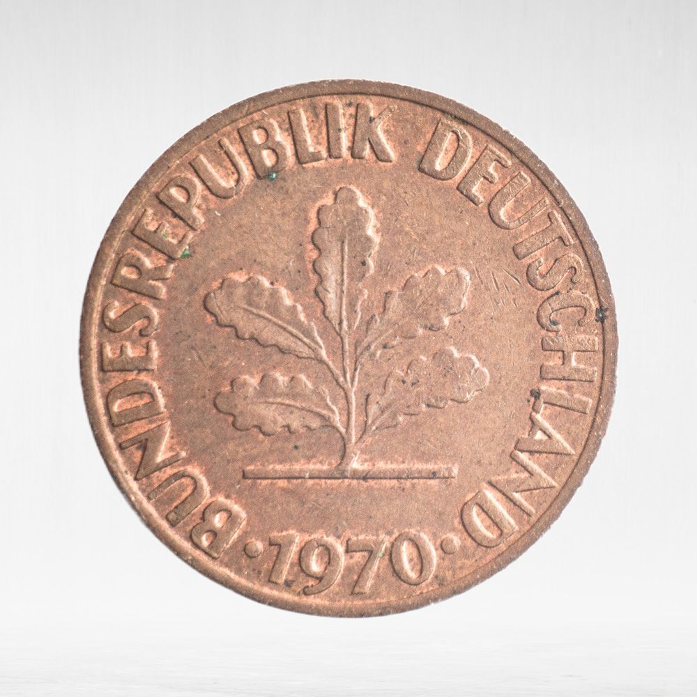 Germany, 2 Pfennigs, 1970, (Karlsruhe Mint - "G"), VF