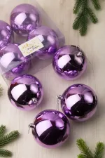 Набор новогодних шаров (4 шт) - перламутр