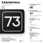 Табличка с номером кабинета "Кабинет №73", для офиса, 30 х 10 см, серия COSMO, черная, Айдентика Технолоджи