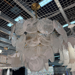 Люстра Cloyd LINZE-B C13 / Ø60 см - латунь - белое стекло (арт.11674)