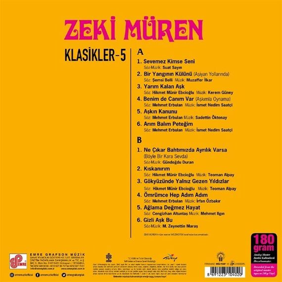 Vinil \ Пластинка \ Vynil Zeki Müren - KLASİKLERİ-5