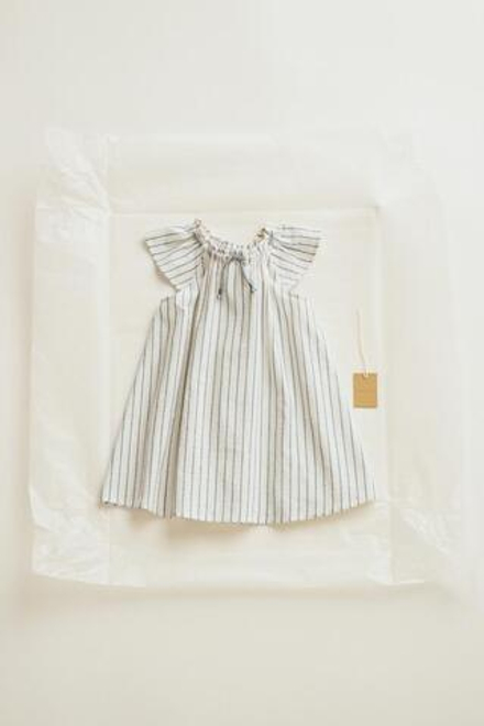 ZARA ПЛАТЬЕ В ПОЛОСКУ НА ШНУРКЕ — TIMELESZ, ГОЛУБОЙ