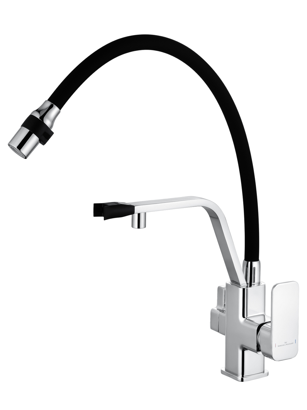 Смеситель для кухни с гибким изливом и подключением фильтра WONZON & WOGHAND, Хром (WW-88458013-CR)