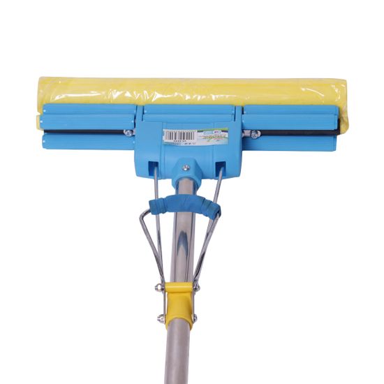 Швабра с телескопической рукояткой 110 см. губкой 34 см и 2 отжимами Valsar VS-0035