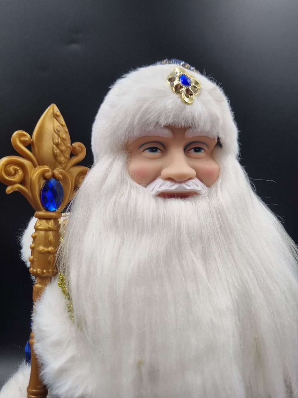 Дед Мороз 40см музыкальный в синей шубе ST202A