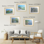 Картина авторская маслом на холсте в паспарту 30х40 см на стену для интерьера "Ладожские шхеры"