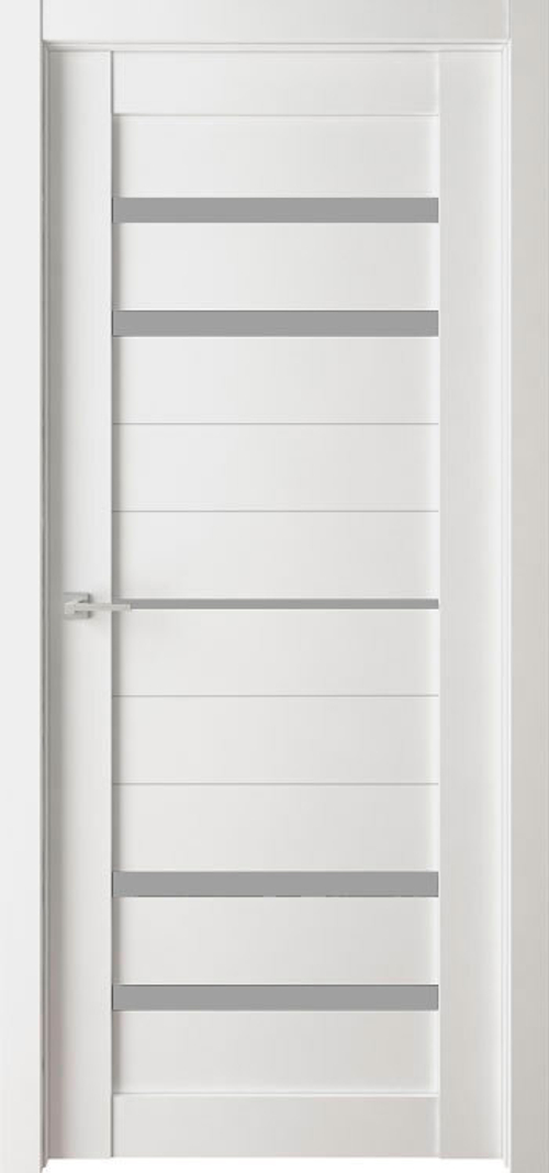 Межкомнатная дверь Мюнхен 04 ДО (Лакобель) / Цвет Айс светлый / Стекло "Сатинато" / Двери Верда