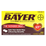 Bayer, Натуральный аспирин, 325 мг, 100 таблеток, покрытых оболочкой