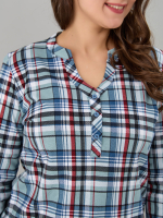 Блузка БЛ-22/клеткасерый-индигокрасный