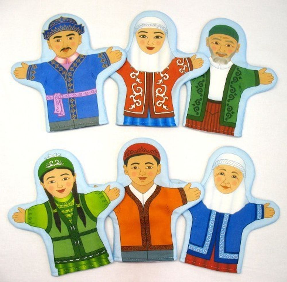Набор рукавичек Семья казахская, 6 штук