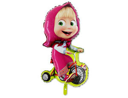 Шар фольгированный (99 см), Маша на велосипеде,1шт.