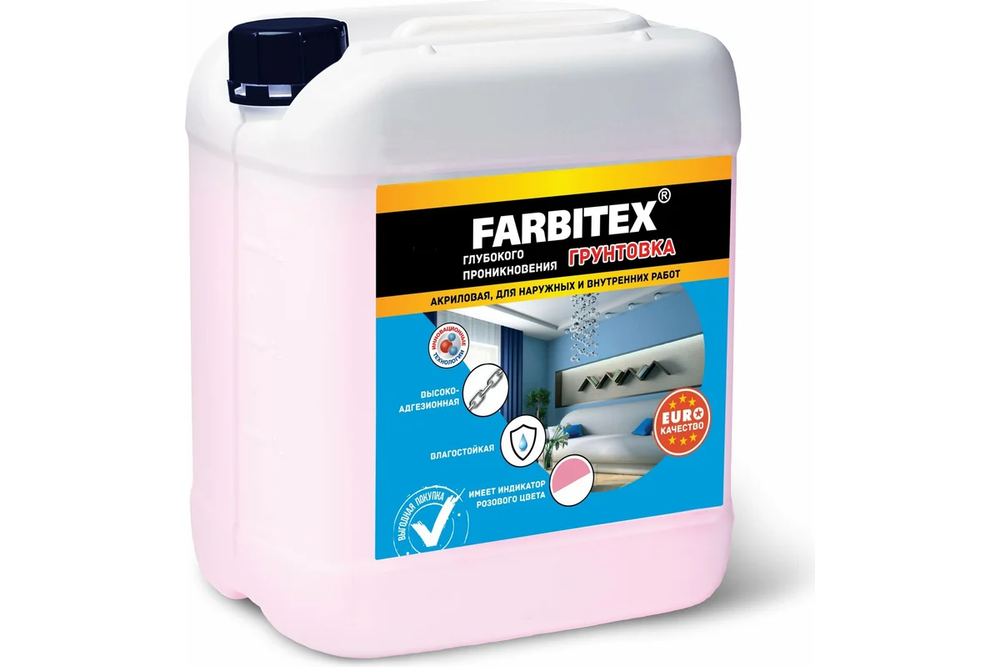 Грунтовка акриловая глубокого проникновения 1,0кг FARBITEX