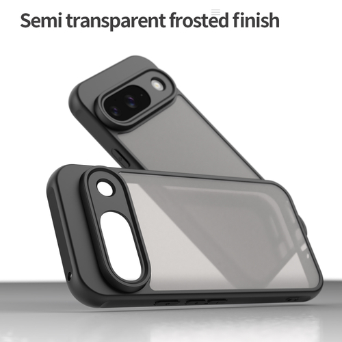 Защитный чехол с черными рамками для Google Pixel 9, задняя крышка тонированная прозрачная