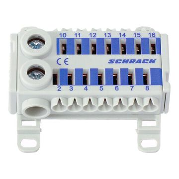 Клеммный блок пружинный N 2x25 + 14x6 кв.мм. Schrack Technik IK021078--
