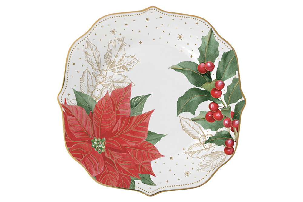Тарелка десертная 19см Easy Life Пуансеттия и ягоды