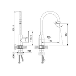 Смеситель для кухни 35к IDDIS CUBBLFJi05 "Cuba" с вых для пит. фильтра выс.пов.излив ЧЕРНЫЙ матовый