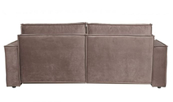 Угловой диван-кровать Сатурн (Чикаго 46 серо-бежевый) Еврокнижка, спальное место 202х155, пружинный блок Боннель, велюр, ниша для белья, широкие подлокотники, для гостиной и спальни