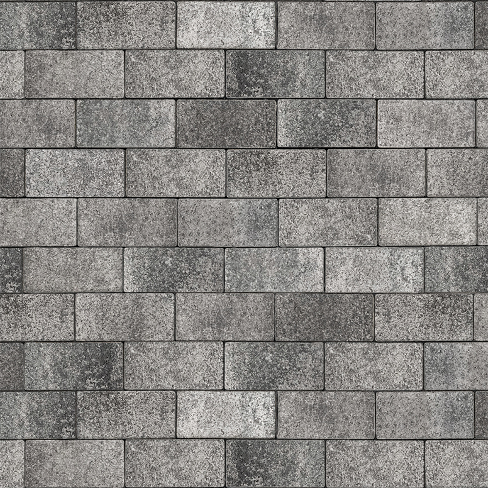 Тротуарная плитка ПРЯМОУГОЛЬНИК 200x100 мм - Листопад гранит Антрацит