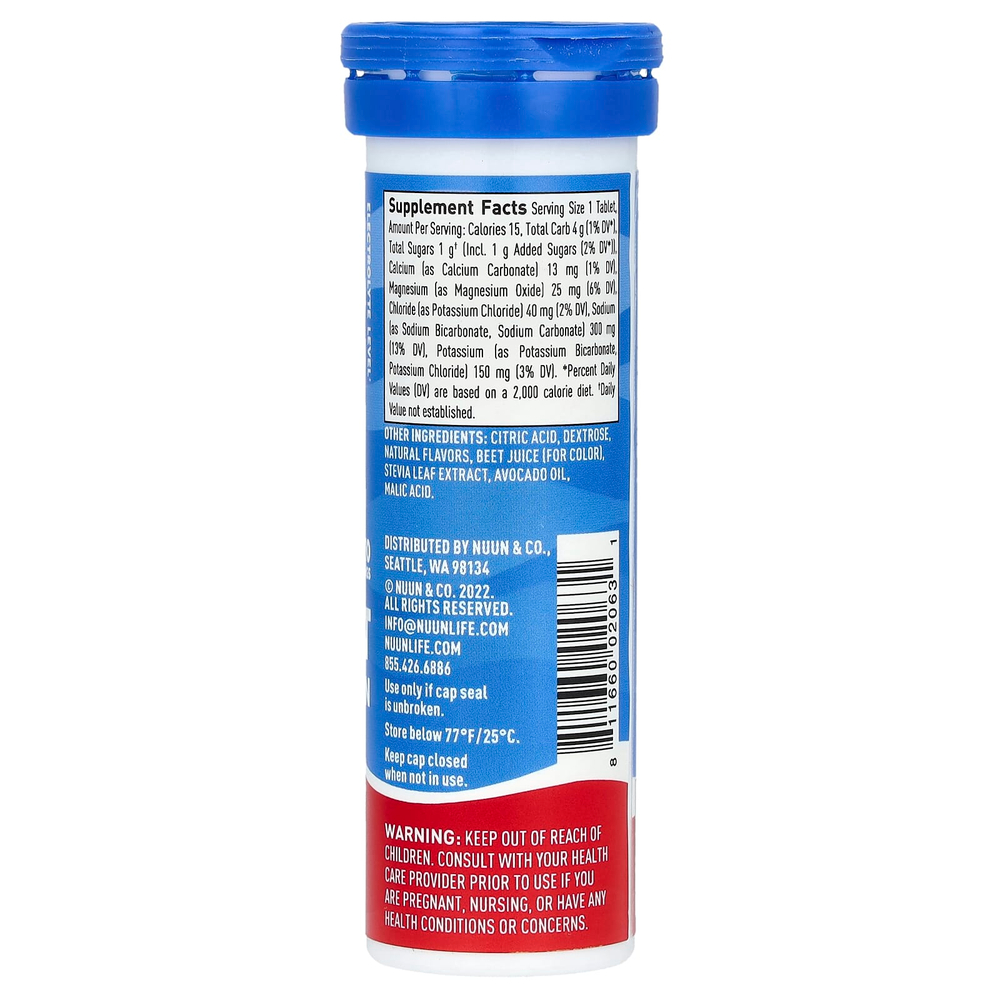 Nuun, Sport Hydration, напиток с шипучим электролитом, фруктовый пунш, 10 таблеток