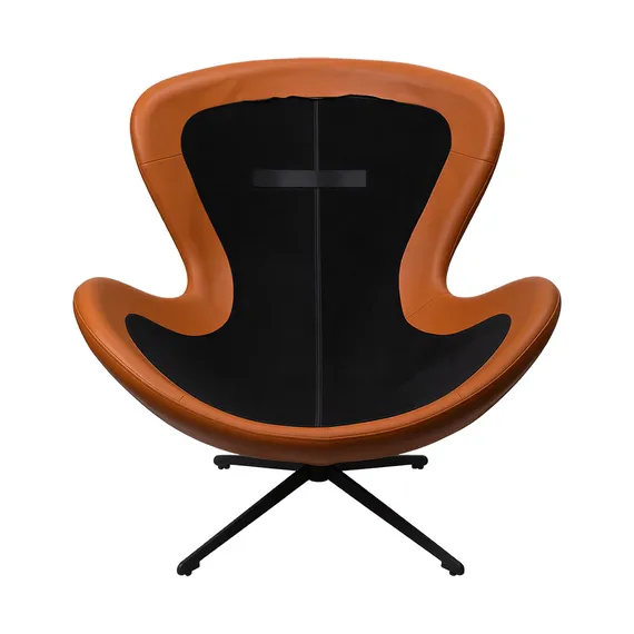 Кресло Tiron, серый шенилл, оранжевая экокожа