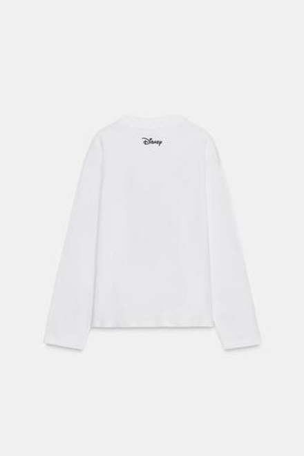 ZARA ЛОНГСЛИВ С ТЕКСТОВЫМ ПРИНТОМ ©DISNEY, БЕЛЫЙ