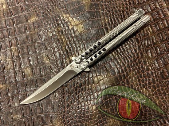 Складной нож STEELCLAW бабочка Секиро-01 c клинком из стали D2, рукоять Stainless Steel