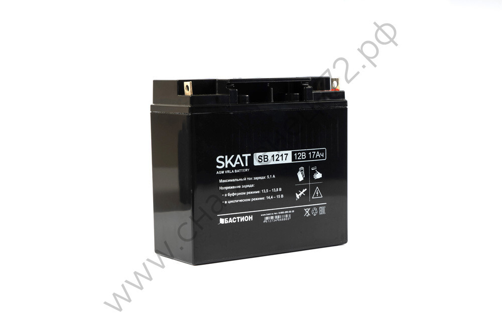 SKAT SB 1217 АКБ свинцово-кислотная тип AGM 12V 17Ач Iзар.5,1А, клеммы под болт М5