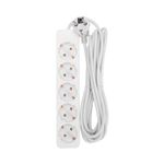 Удлинитель 5 гнезд, 5м, 3х0,75мм², с/з, белый PROconnect