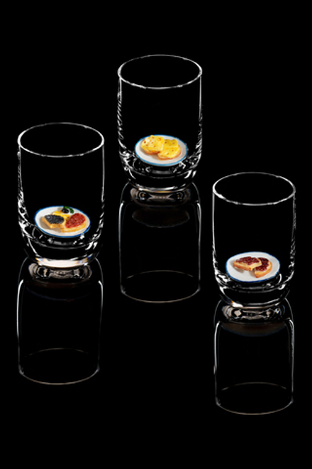 Подарочный набор из трех стопок под водку "Сообразим на троих".