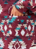 Рубашка Kefirmaykifer оверсайз Этно вишнево-бирюзовая