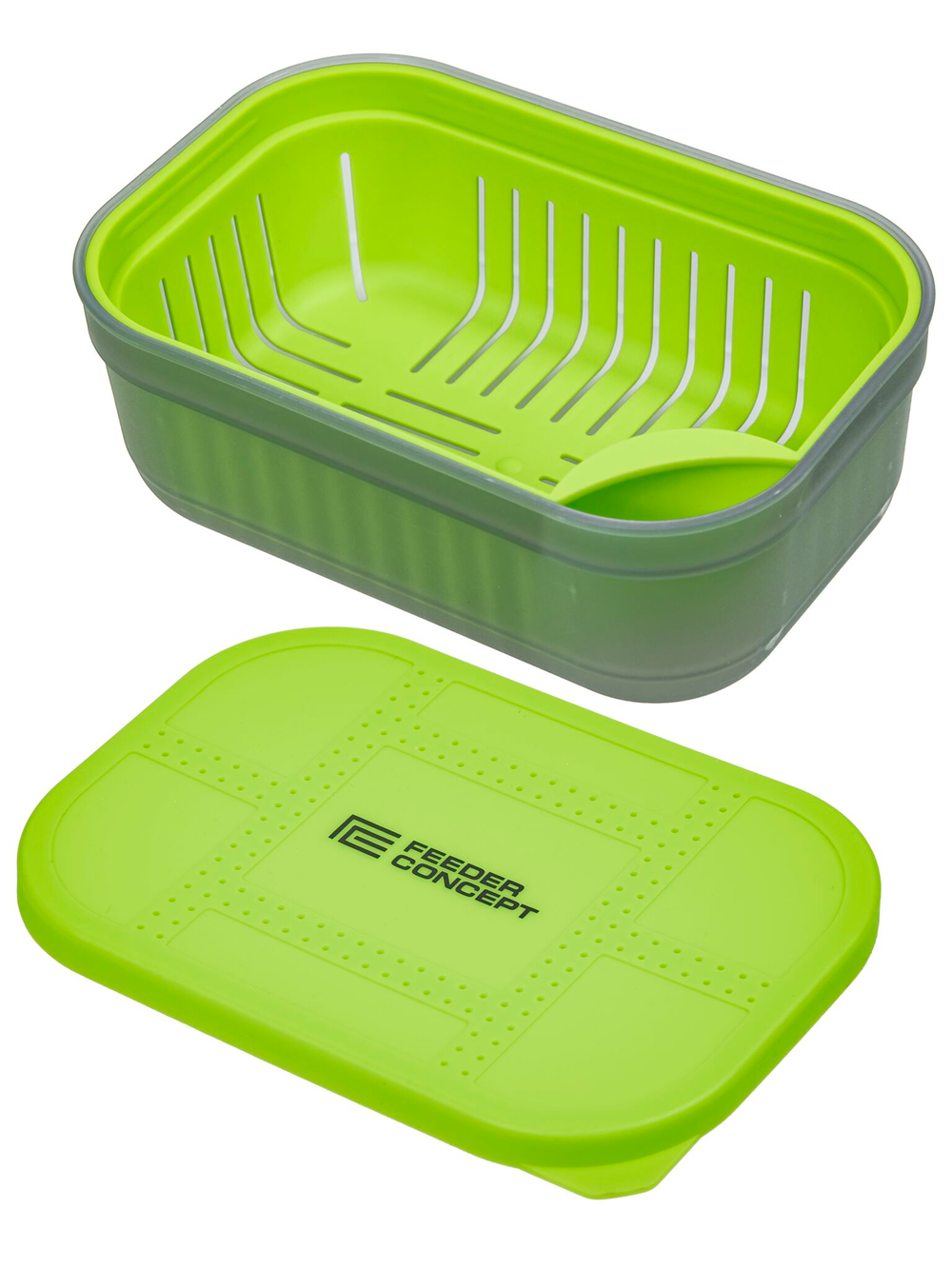 Коробка рыболовная для прикормки и насадки с вентилируемой крышкой и лотком FC FEEDER BAIT BOX 170×115×65