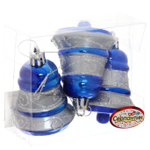 Ёлочные игрушки «Колокольчик яркий» 6см синий (набор 3 шт)