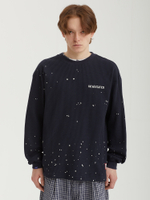 Мужской Лонгслив Crewneck Waffle Top - Splats - Navy Blue