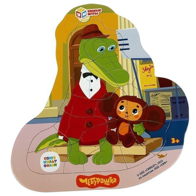 Пазл фигурный "Союзмультфильм. Чебурашка и крокодил Гена" коробка 4650250592648